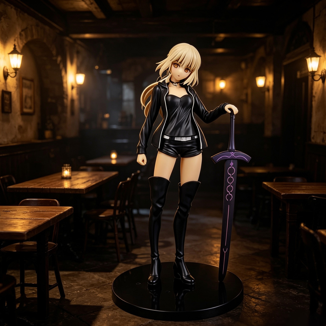 Premium Anime Merchandise - Аниме-фигурка «Темный рыцарь», премиум-материал ПВХ, элегантная