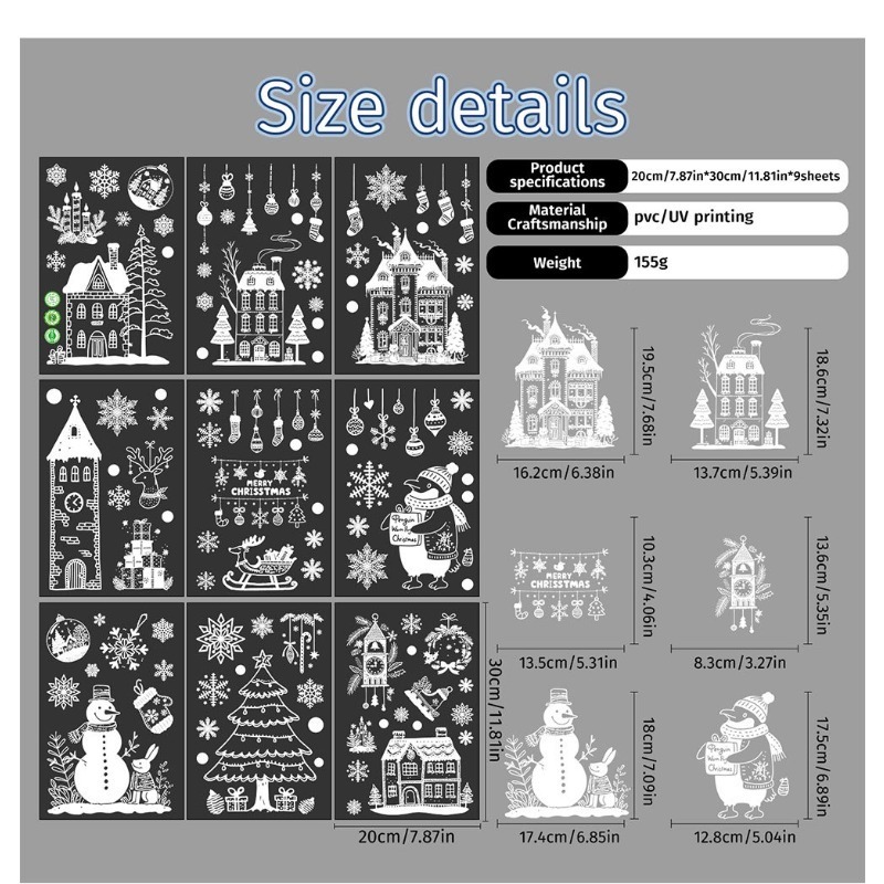9 листов/набор новых рождестве – обзор и цена Sticker Sheet Set